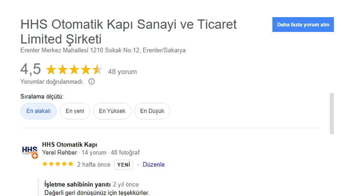 otomatik kapı tamiri yorumları sakarya